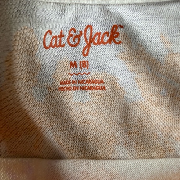 Cat & Jack girls M orange & purple watercolor print stretchy sleeveless tank top - Picture 5 of 7